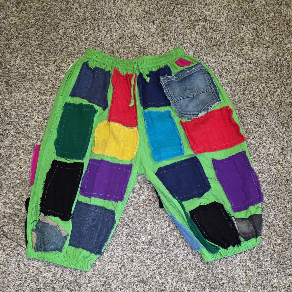 Deconstructed Patchwork Coulotte Harem Pants NWT - image 1